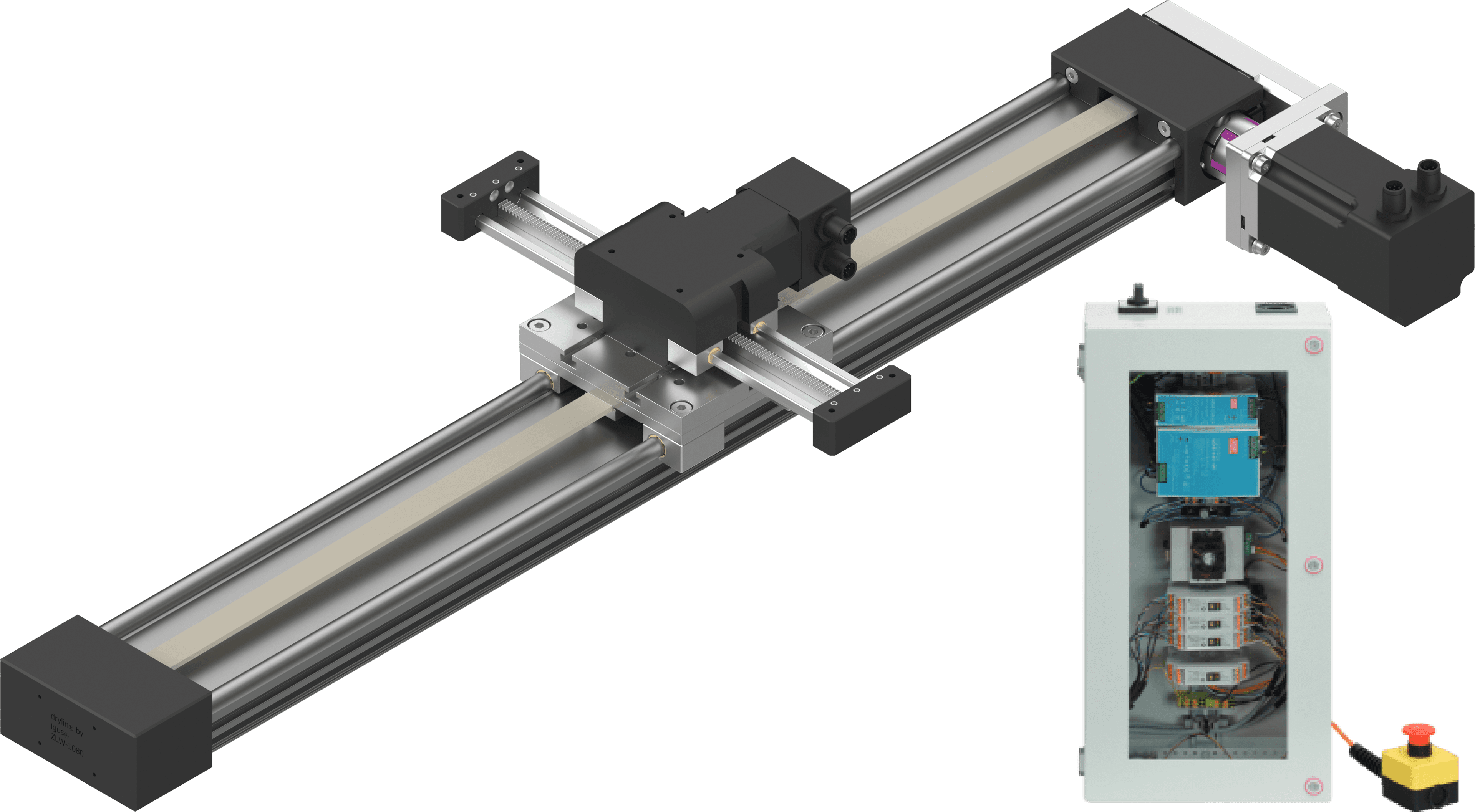 Linienportal - Schrittmotoren mit Encoder, Arbeitsraum 500x150 mm