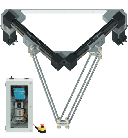 2-Achs Delta-Roboter - Vormontiert, mit Steuerung, Arbeitsraumdurchmesser 400 mm 