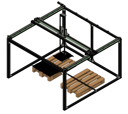 Raumportal Schwerlast, Arbeitsraum 2000 x 2000 x 300 mm